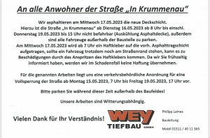 Straßensperrung Krummenau