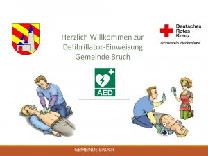 Bruch hat einen Defibrillator (AED)